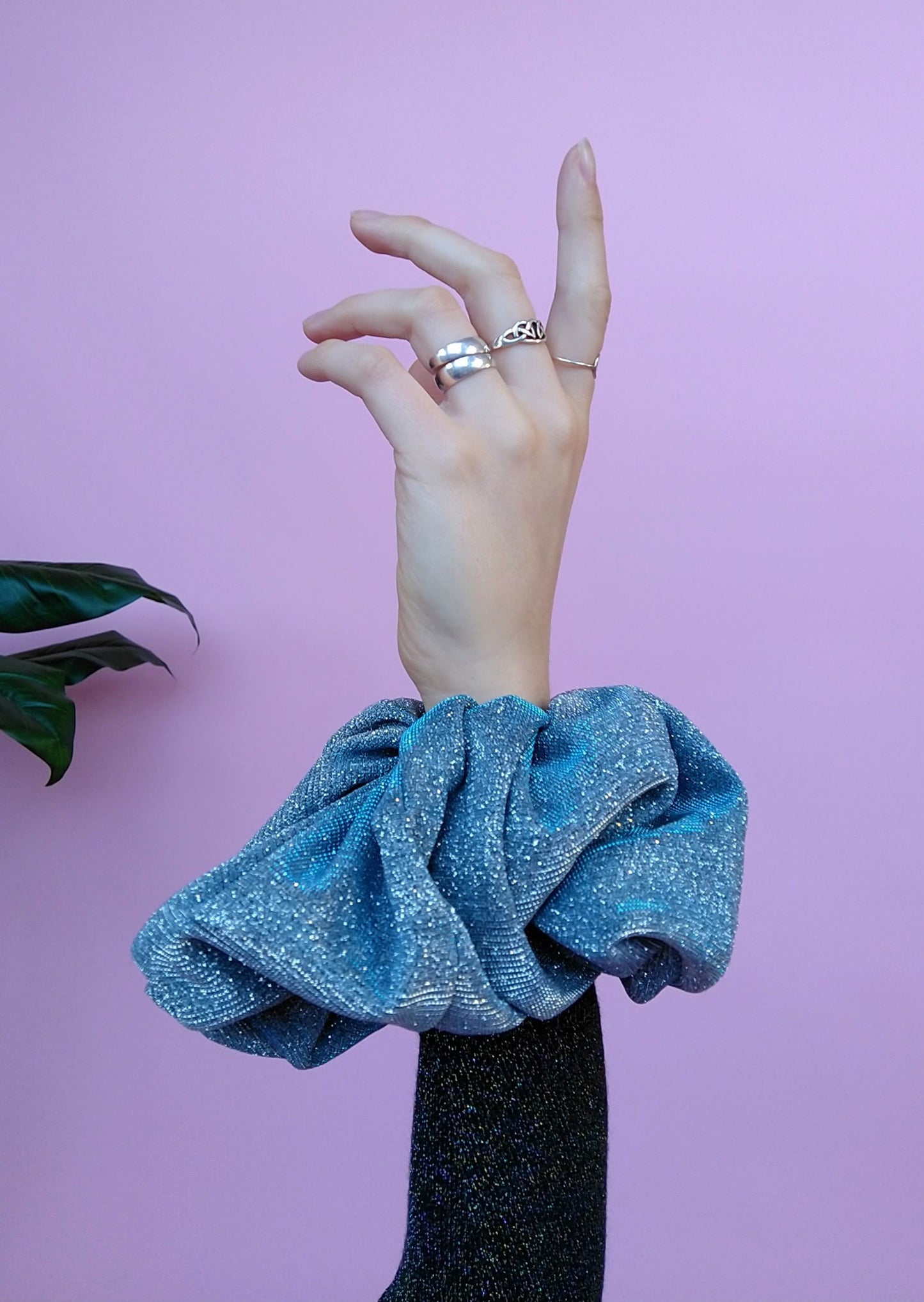 Silver Hair Scrunchie