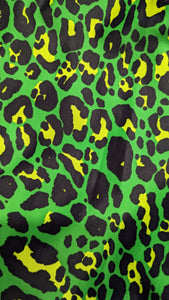 High Cut Bottoms in Green Leopard