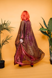 Disco Kaftan in Sheer Copper Snake