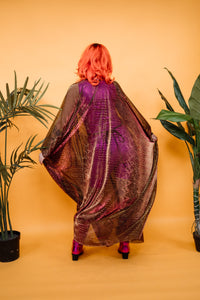 Disco Kaftan in Sheer Copper Snake