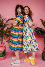 Load image into Gallery viewer, Smock Dress in Rainbow Blocks