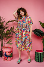 Load image into Gallery viewer, Midi Smock Dress in Rainbow Swirl