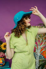 Load image into Gallery viewer, Towelling Safari Sun Hat in Turquoise