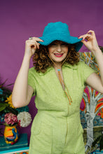 Load image into Gallery viewer, Towelling Safari Sun Hat in Turquoise