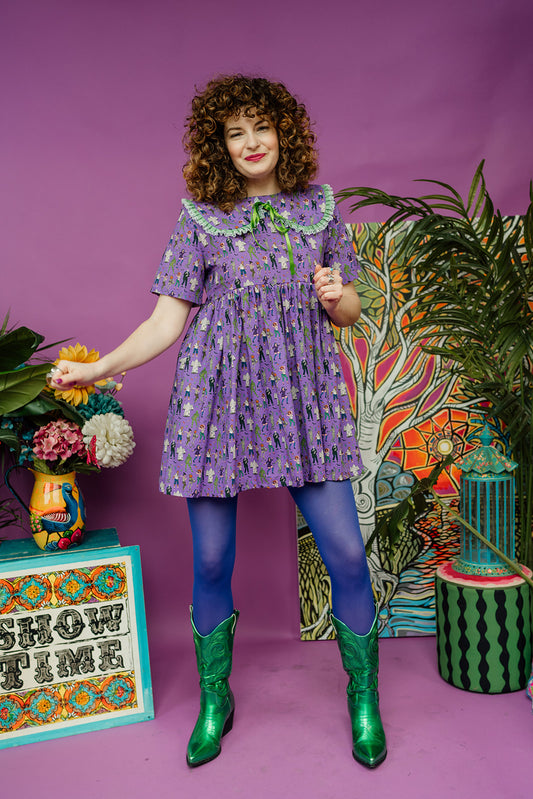 Mini Smock Dress in Monster Mash
