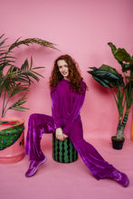 Load image into Gallery viewer, Velvet Straight Leg Trousers in Orchid