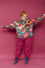 Load image into Gallery viewer, Funnel Neck Pullover in Rainbow Tapestry