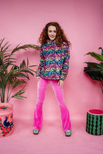 Load image into Gallery viewer, Funnel Neck Pullover in Rainbow Leopard
