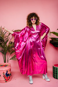 Maxi Disco Kaftan in Hot Pink