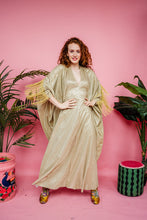 Load image into Gallery viewer, Disco Kaftan in Gold Glitter with Fringing