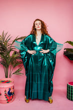 Load image into Gallery viewer, Maxi Disco Kaftan in Green Holographic