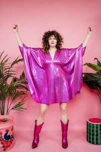 Disco Kaftan in Pink Holographic