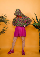 Load image into Gallery viewer, Hooded Batwing Pullover in Neon Block Print