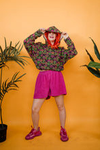 Load image into Gallery viewer, Hooded Batwing Pullover in Neon Block Print