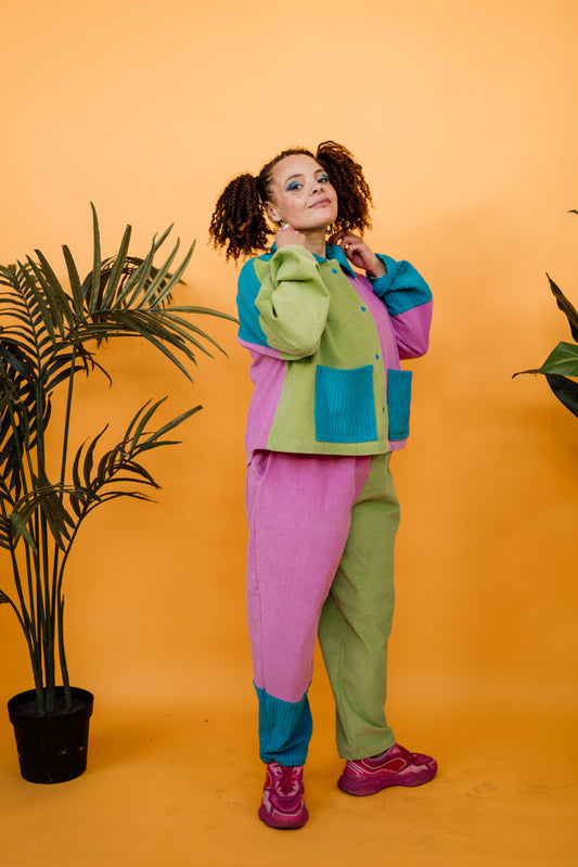 Colour Block Cord Chore Jacket