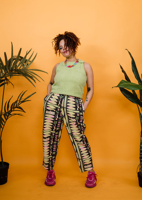 Ankle Grazer Trousers in Neon Surfers