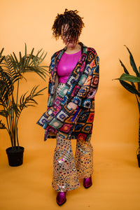 Kimono Jacket in Crochet Fleece