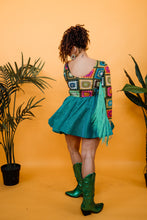 Load image into Gallery viewer, Fringe Crop Top in Green Crochet Print