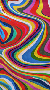 Midi Smock Dress in Rainbow Swirl