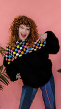 Load image into Gallery viewer, Half-Zip Pullover in Liquorice Allsorts and Black Teddy
