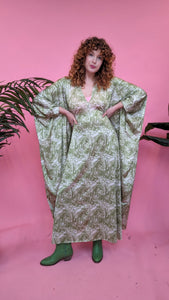 Disco Kaftan in Olive Marble