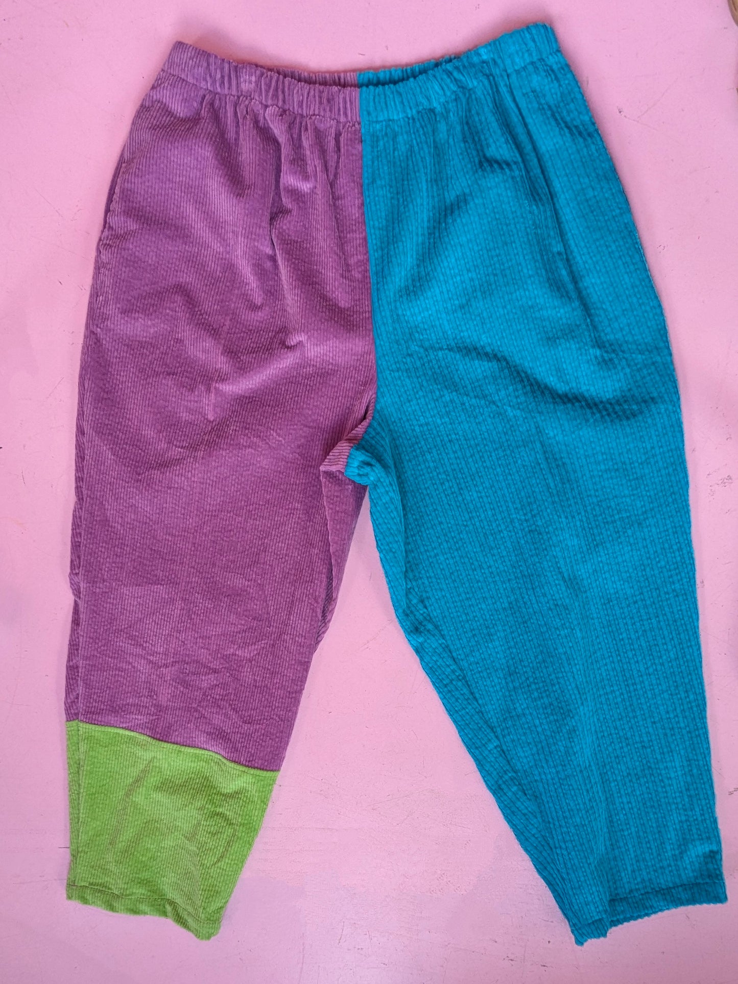 Ankle Grazer Trousers in Colour Block Cord