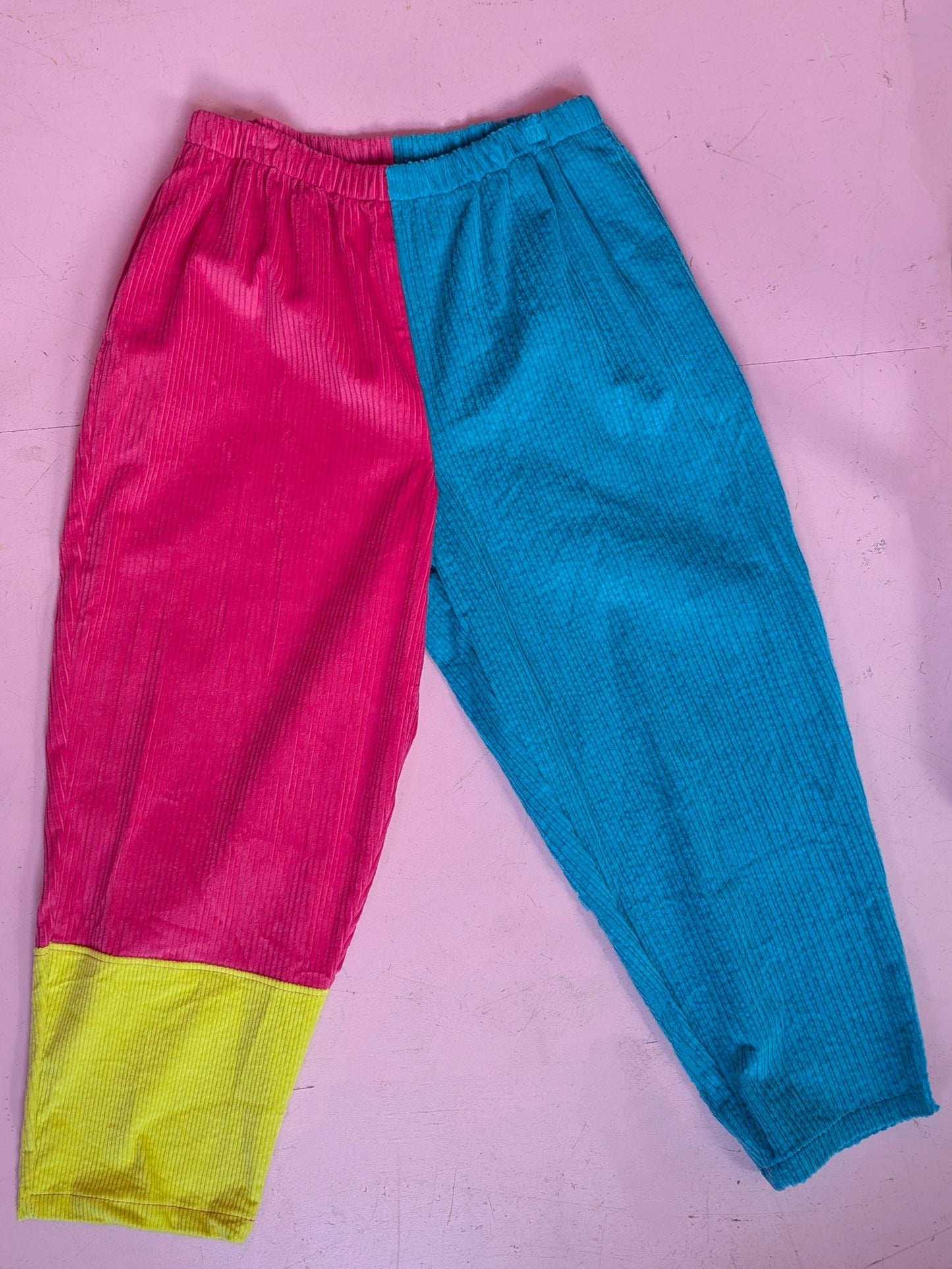 Ankle Grazer Trousers in Colour Block Cord