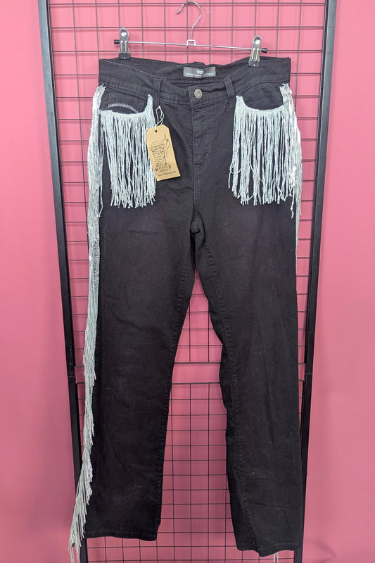* Rework Levi Jeans - Black w/ Fringing