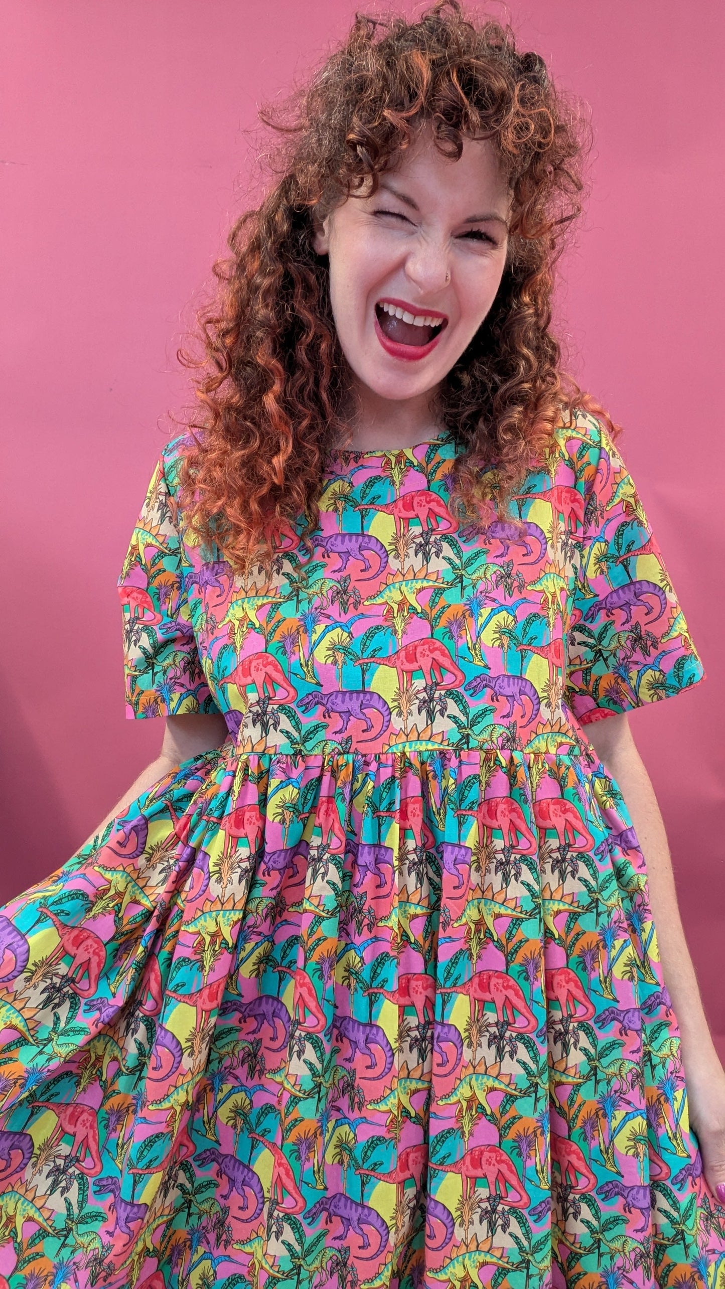 Smock Dress in Dazzling Dino's