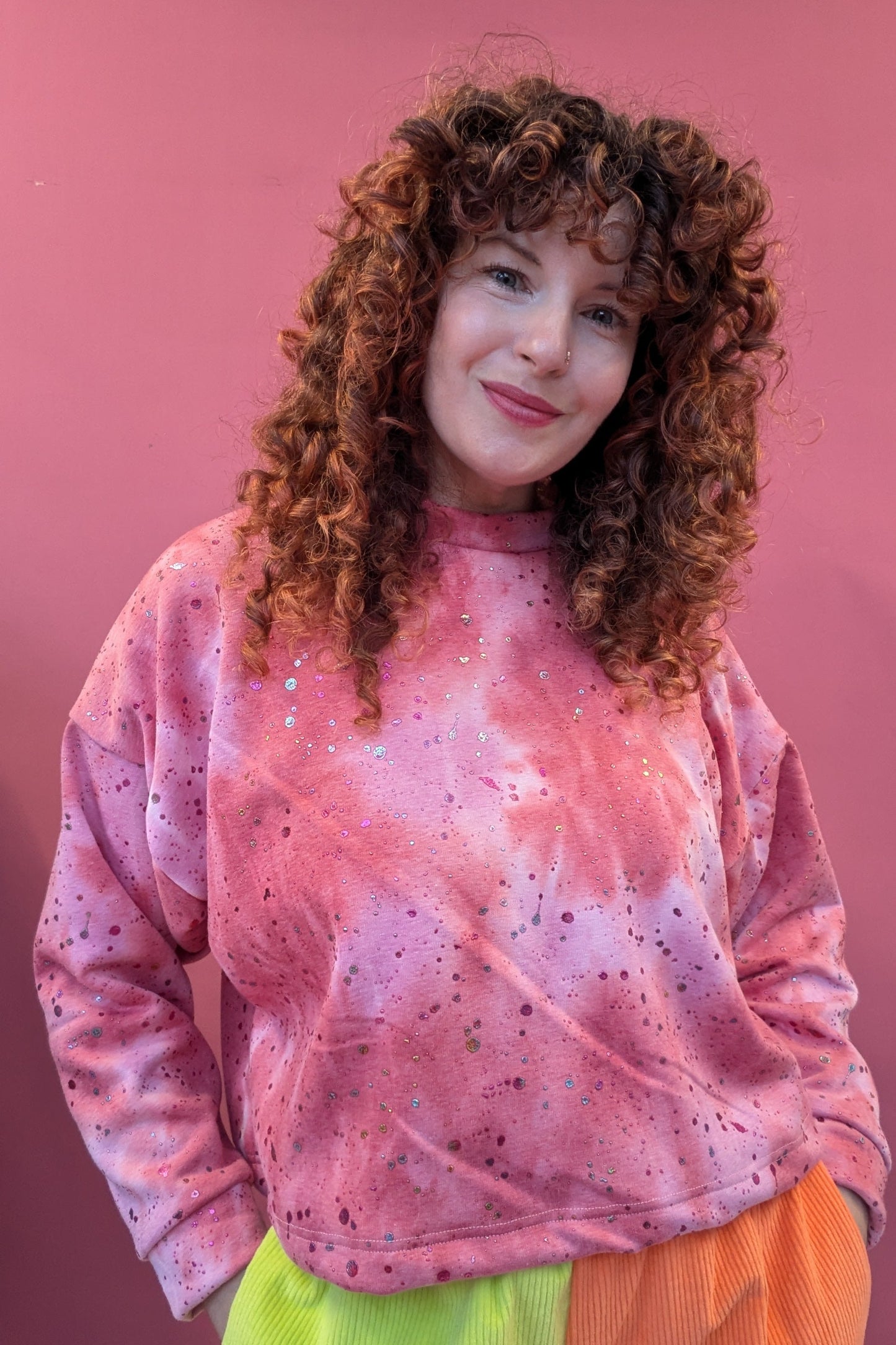 Batwing Pullover in Metallic Speckle