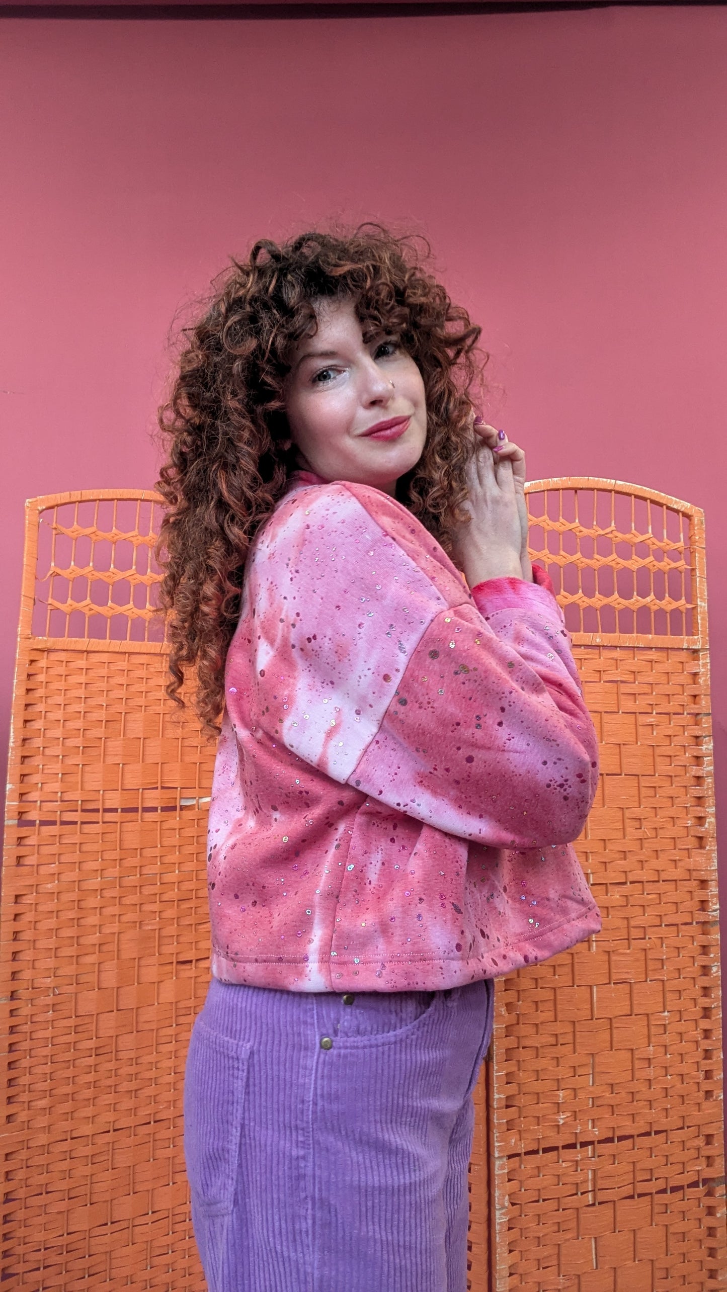 Batwing Pullover in Metallic Speckle