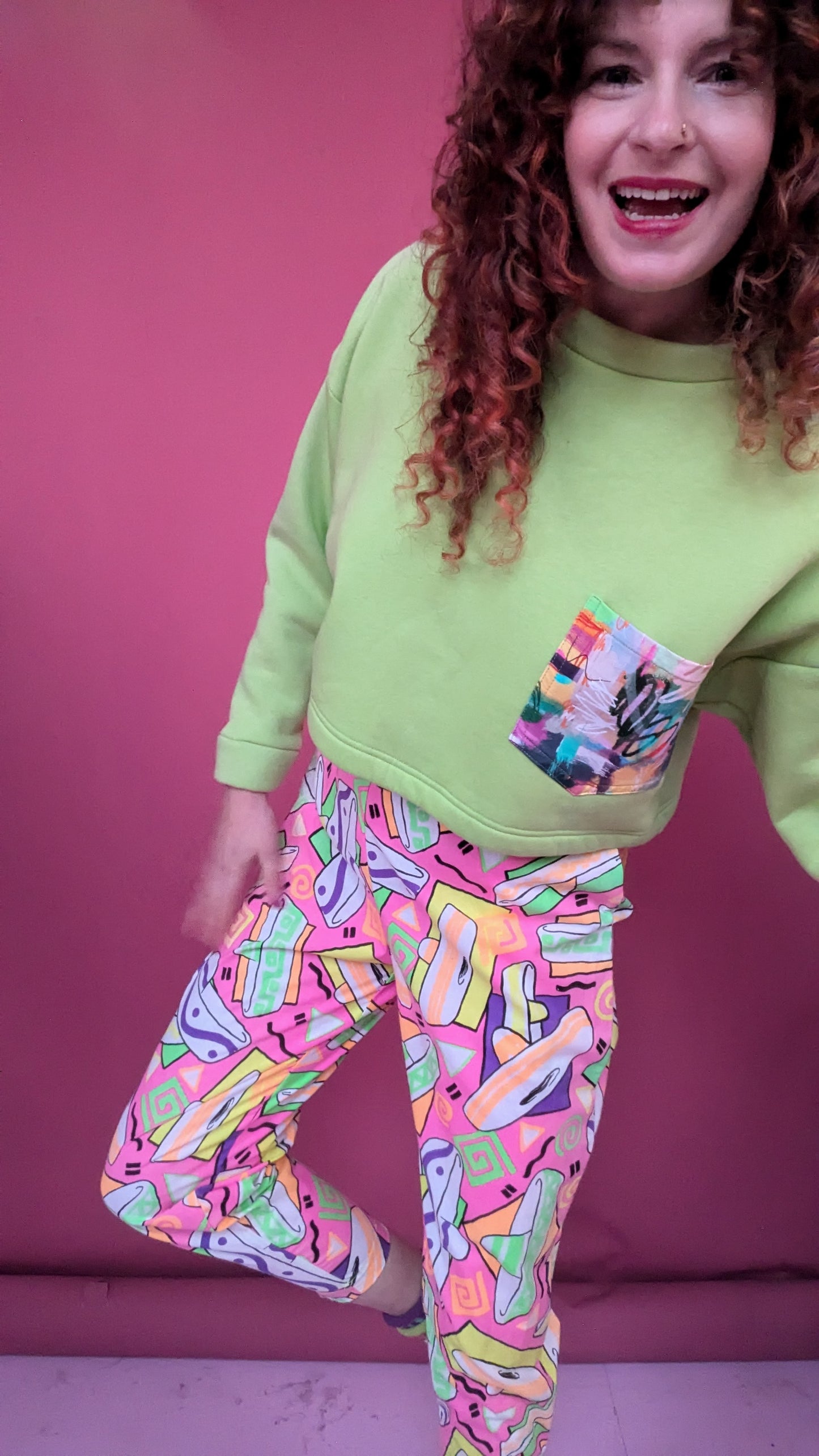 Ankle Grazer Trousers in Neon Sombreros