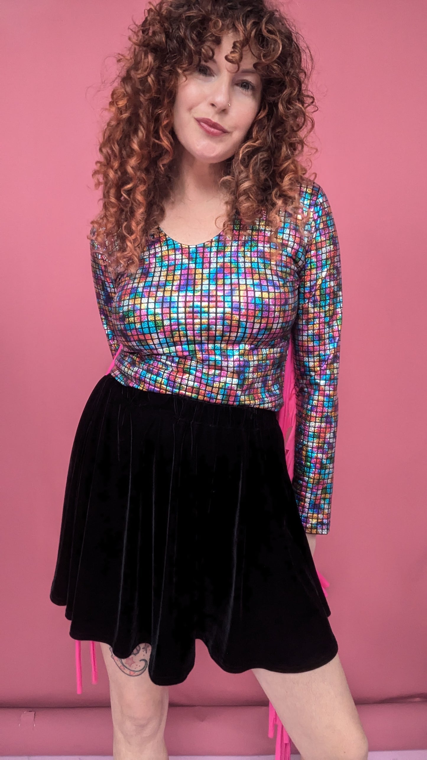 Velvet Disco Skirt in Black