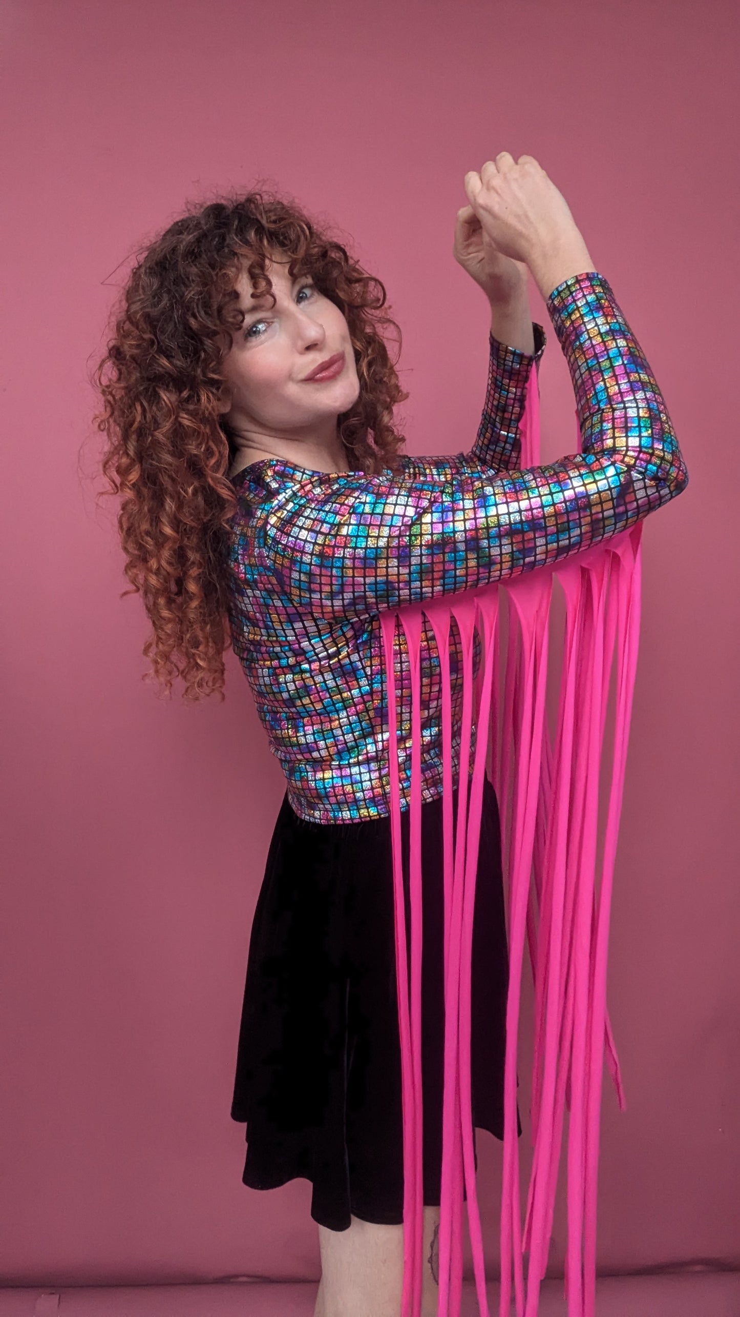 Mega Fringe Top in Rainbow