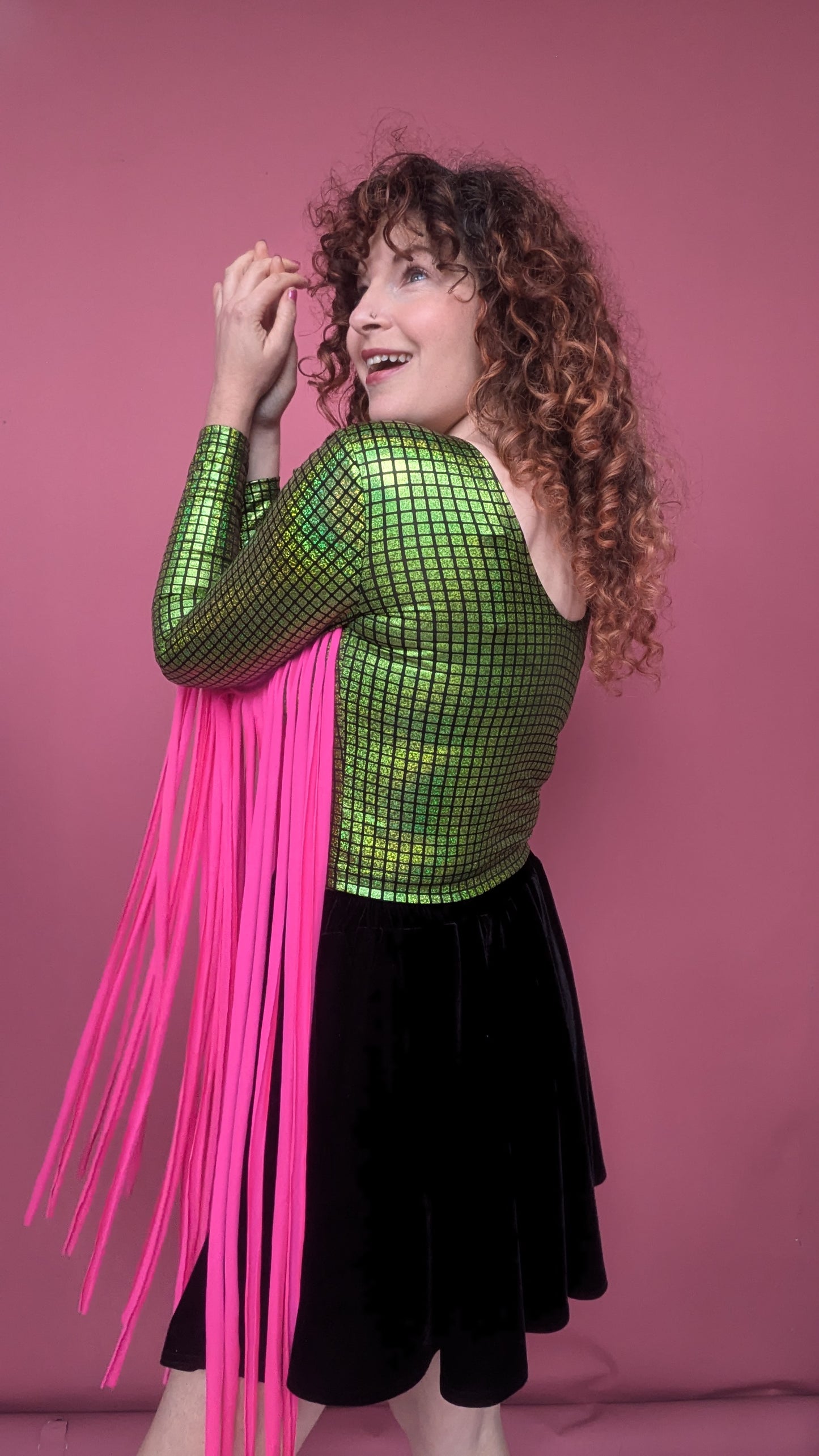 Mega Fringe Top in Green