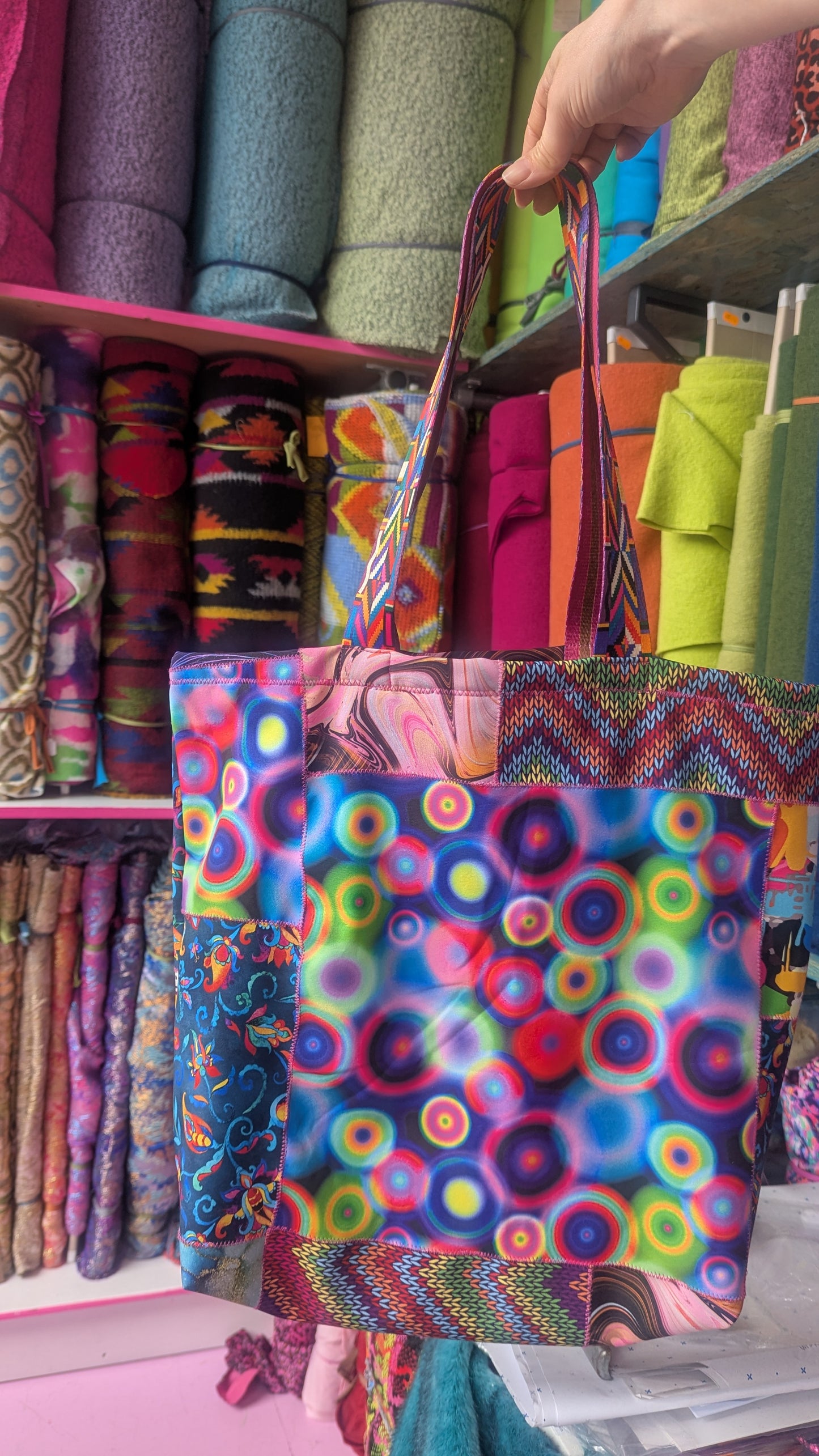 Zero Waste Patchwork Tote Bag