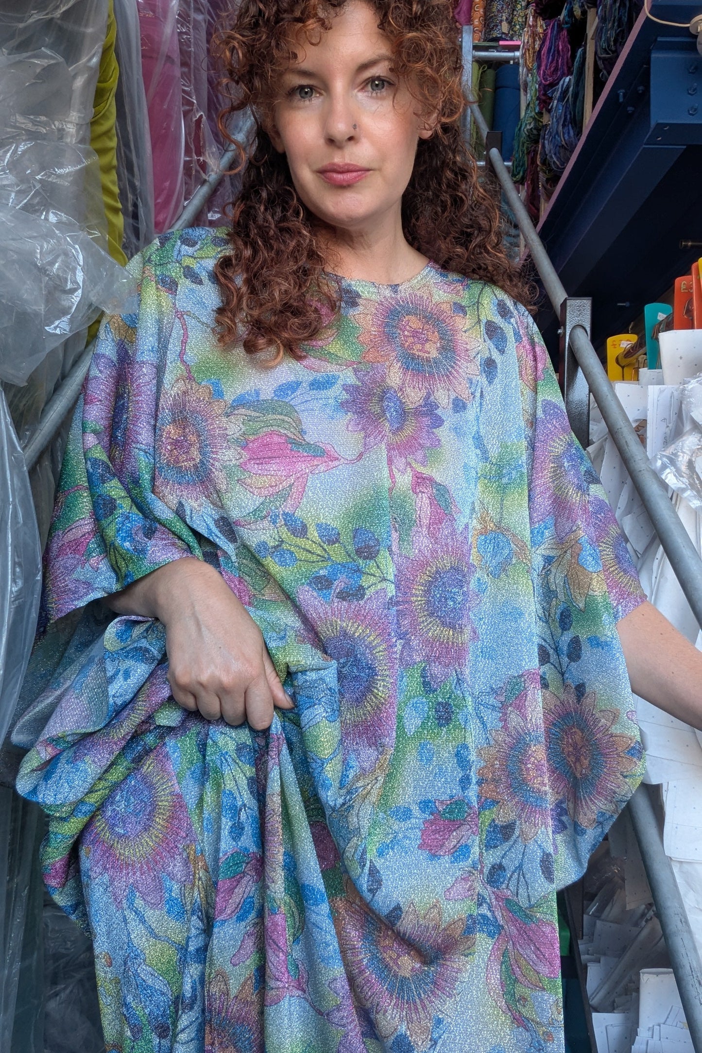 Floral Rainbow Shimmer Kaftan
