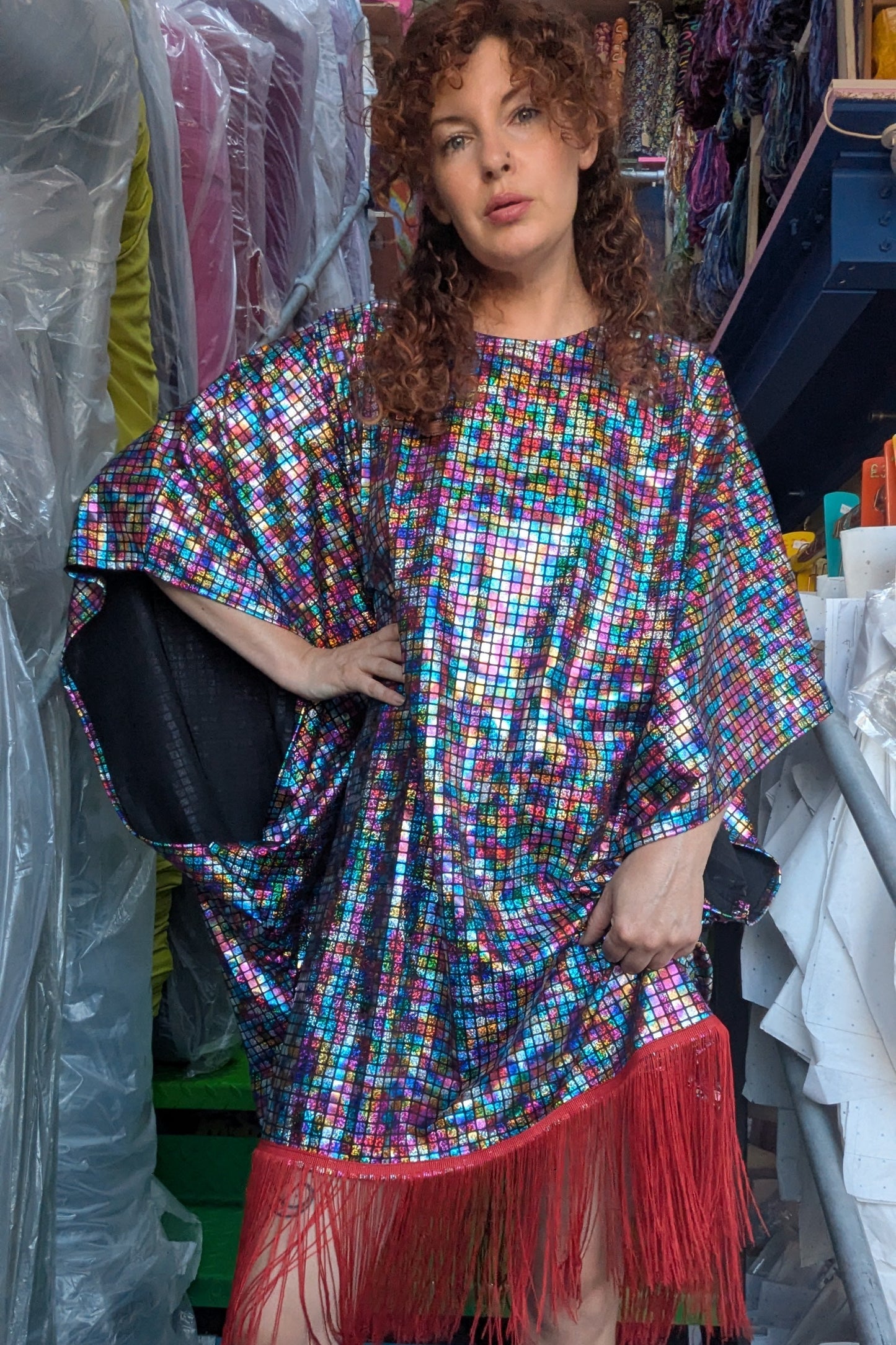 Discoball Shimmer Cropped Kaftan