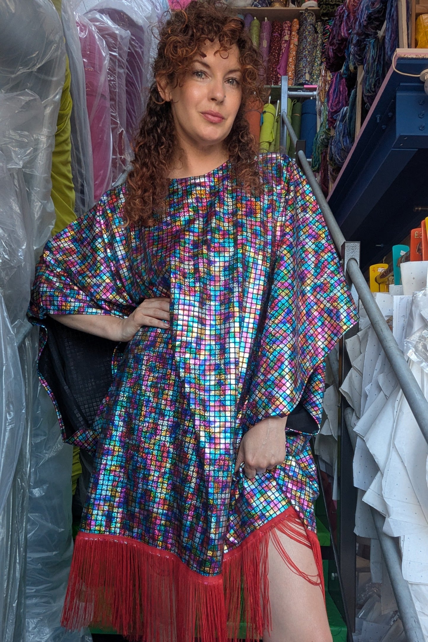 Discoball Shimmer Cropped Kaftan