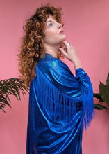 Load image into Gallery viewer, Disco Kaftan in Royal Blue Holographic Mini