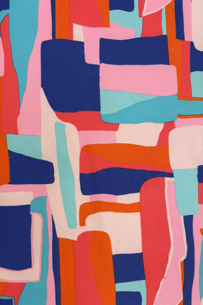 Geometric & Pink Marble Kaftan