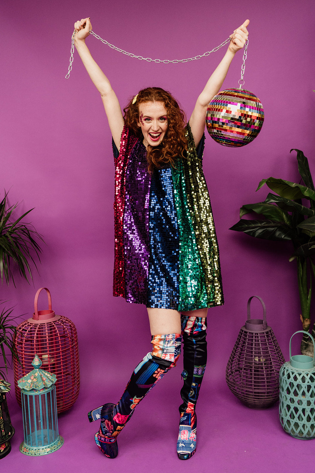 Rainbow Sequin Tunic Dress – Get Crooked