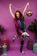 Load image into Gallery viewer, Rainbow Sequin Tunic Dress