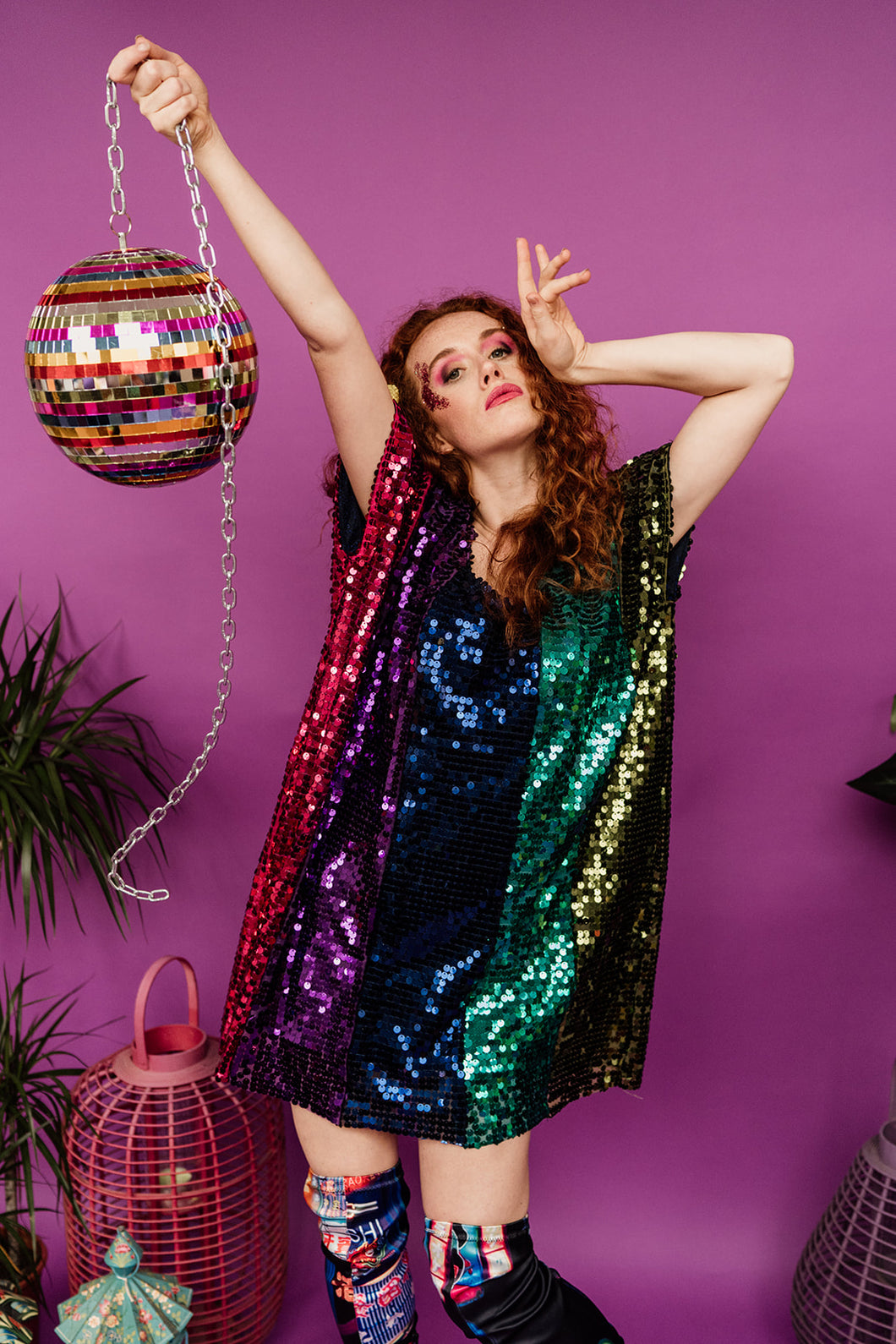 Rainbow Sequin Tunic Dress – Get Crooked