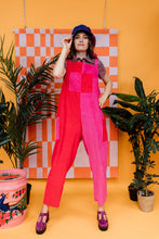 Load image into Gallery viewer, Cord Clash Dungarees in Pink and Red