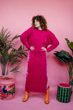 Load image into Gallery viewer, Velvet Batwing Top in Bright Pink