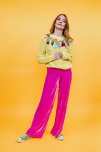 Load image into Gallery viewer, Velvet Straight Leg Trousers in Pink