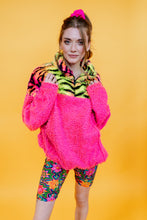 Load image into Gallery viewer, Half-Zip Pullover in Pink and Carnival Tiger