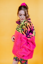 Load image into Gallery viewer, Half-Zip Pullover in Pink and Carnival Tiger