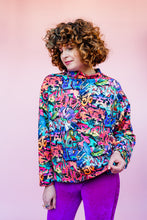 Load image into Gallery viewer, Funnel Neck Pullover in Graffiti Print